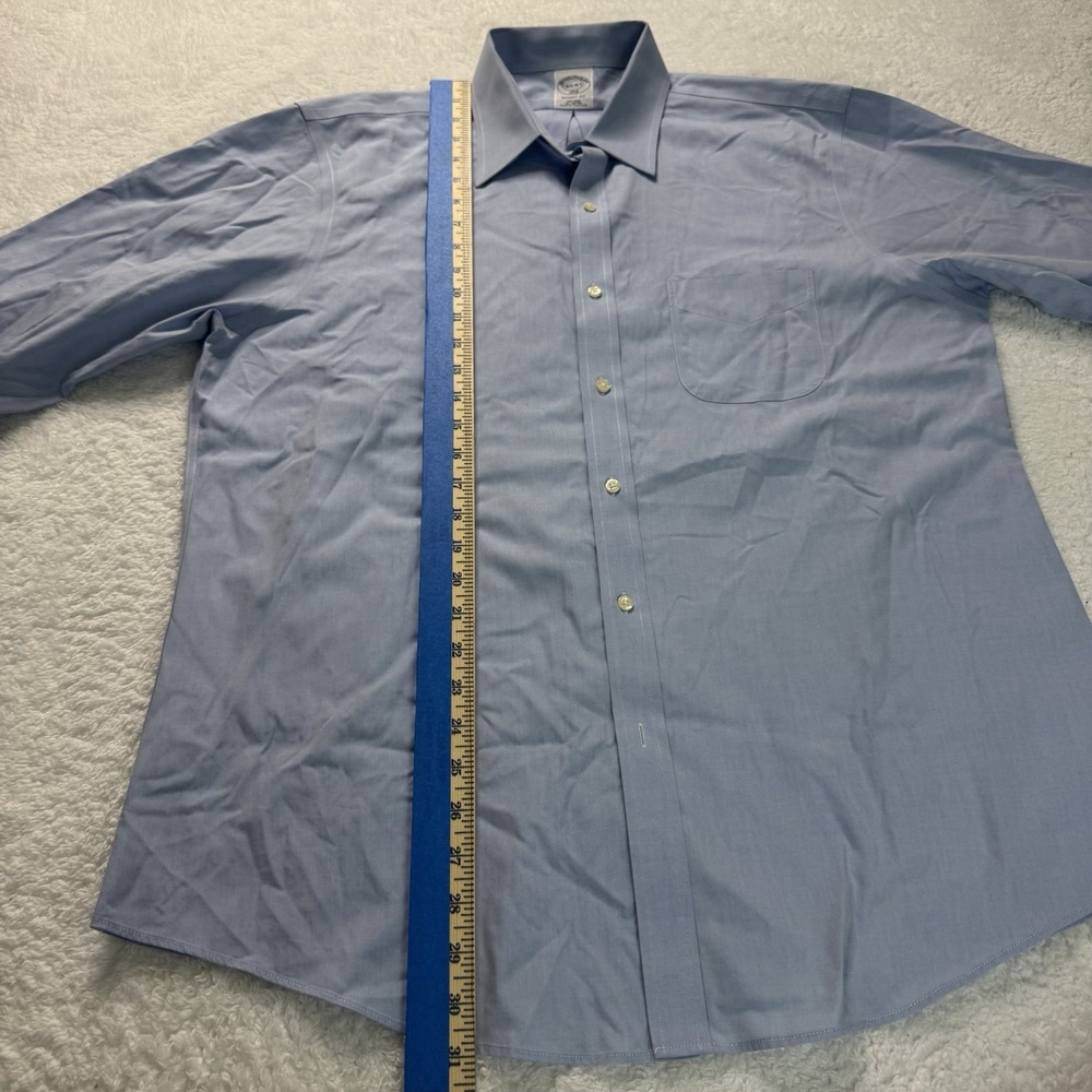 Brooks Brothers Dress Shirt Mens 16.5 34/35 Blue Regent Fit Non-Iron 1818 Cotton - Picture 4 of 7